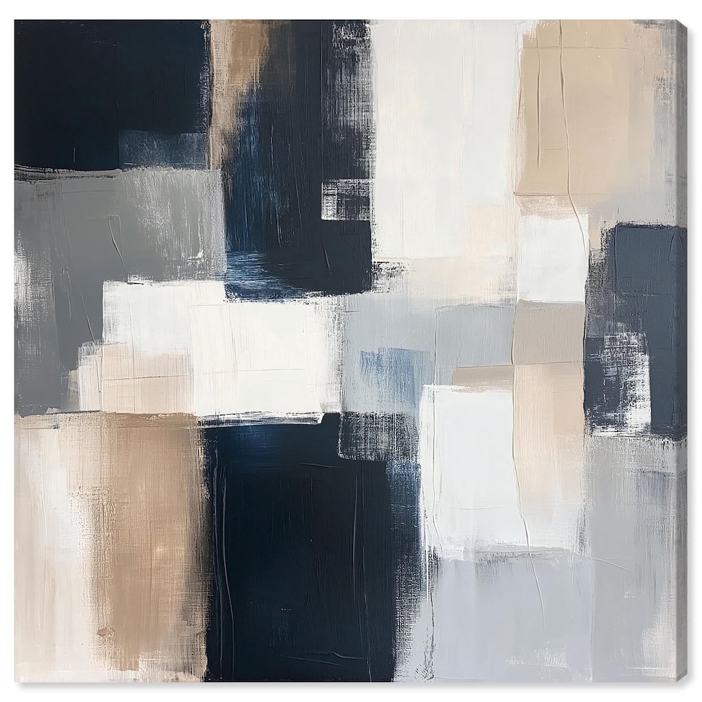 Blue and Tan Abstraction I Canvas by Art Remedy, Gallery Wrapped