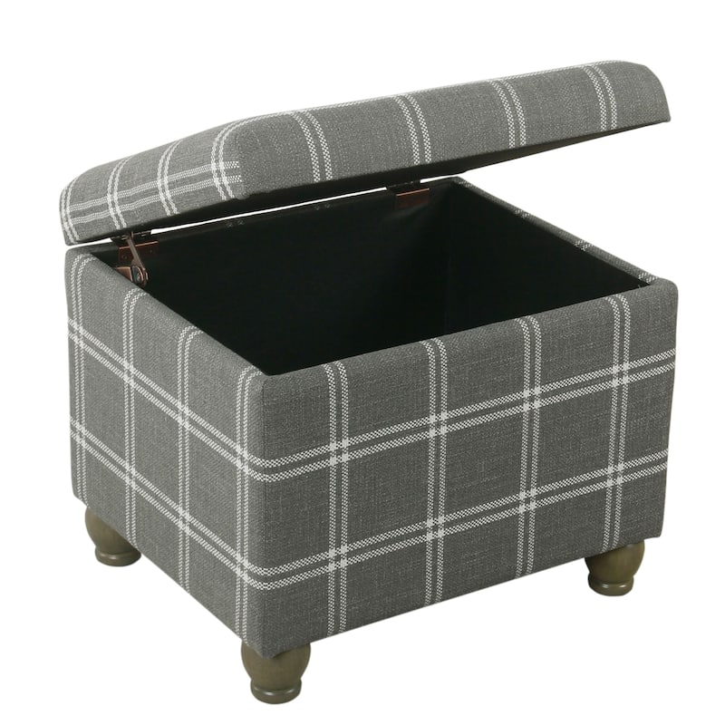 Porch & Den Bohmann Ash Grey Geometric Storage Ottoman