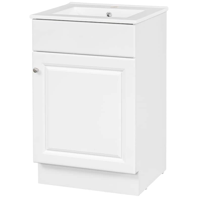 Bathroom Vanity with Sink, Vanity Set with Adjustable Shelf, Bathroom Cabinet with Storage Rack and Soft Closing Door