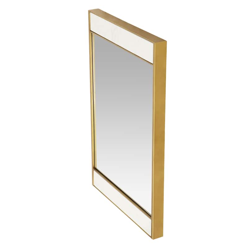 Lina Modern Wall Mirror Gold with Marble - 32"H x 21"W x 2"D
