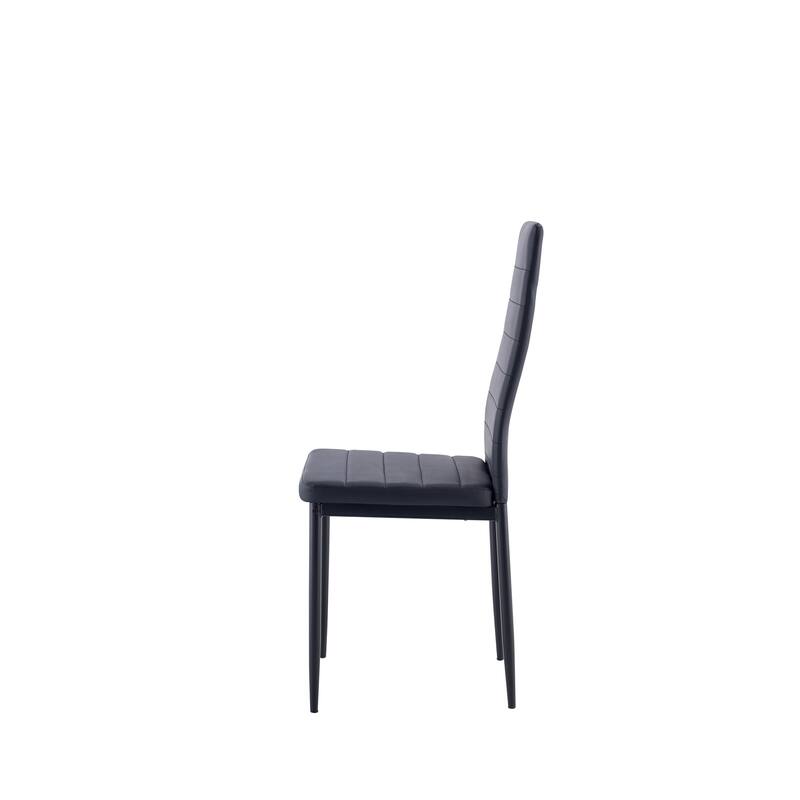 Modern 4 Piece PU Leather Kitchen Dining Chair with Cushions and High Backrest for Dining Room Kitchen Living Room Bedroom