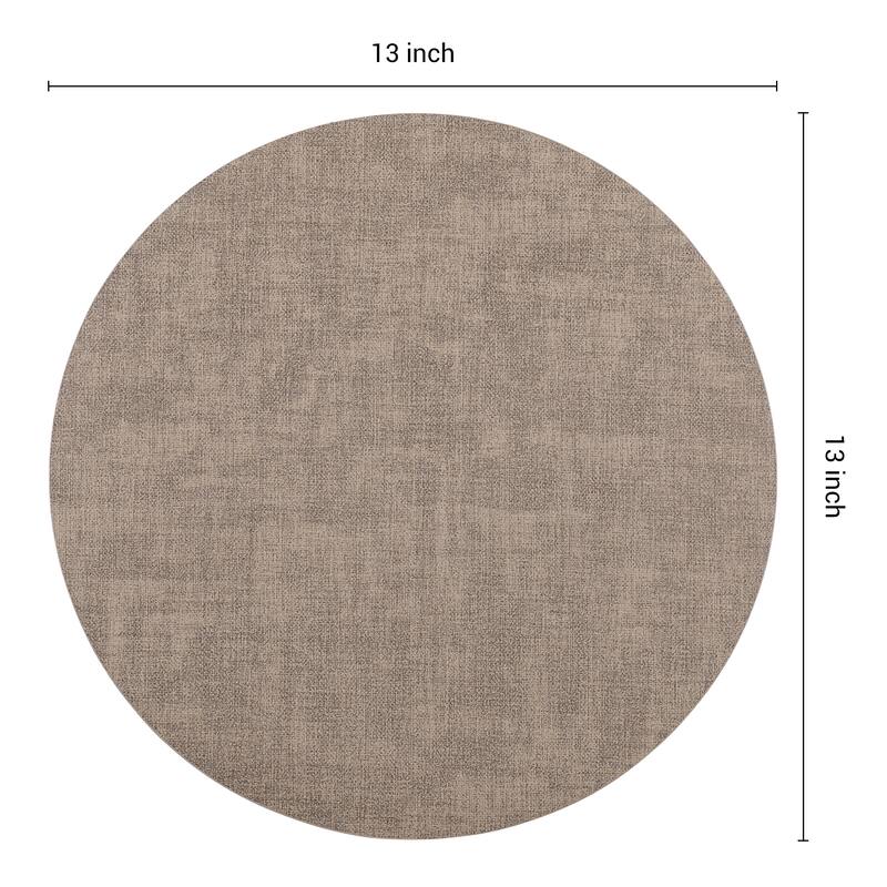 Set of 6 Placemats for Kitchen Dining Table Decor, Faux Leather - 13*13in