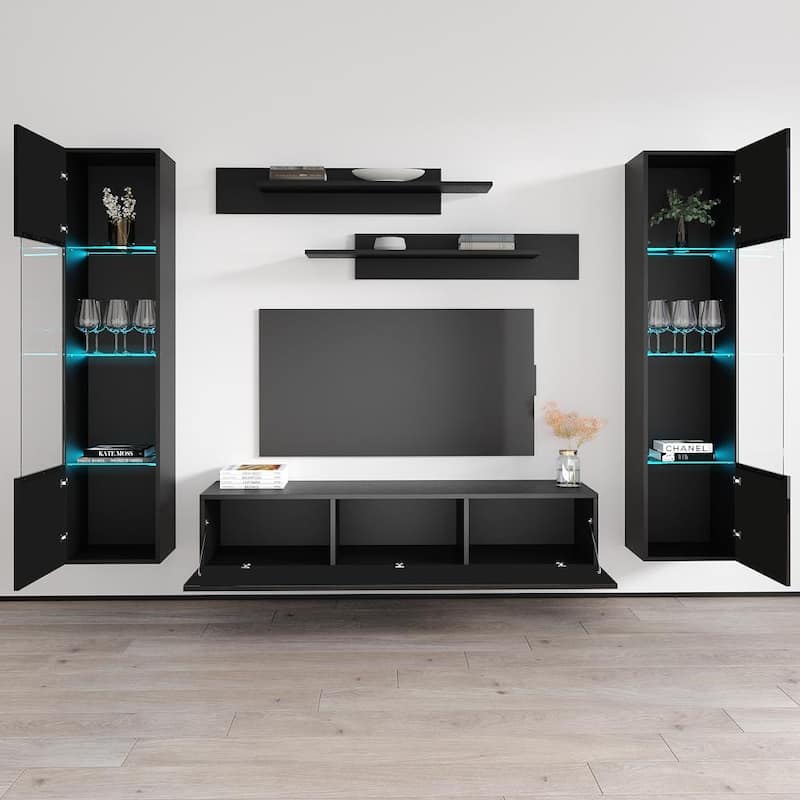 Strick & Bolton Hadi 5-piece Wall-mounted Entertainment Center Set