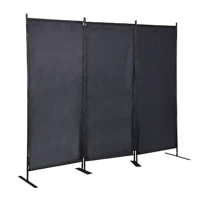 Room Divider, 3-Panel Folding Privacy Screen,Black 6 Ft Modern