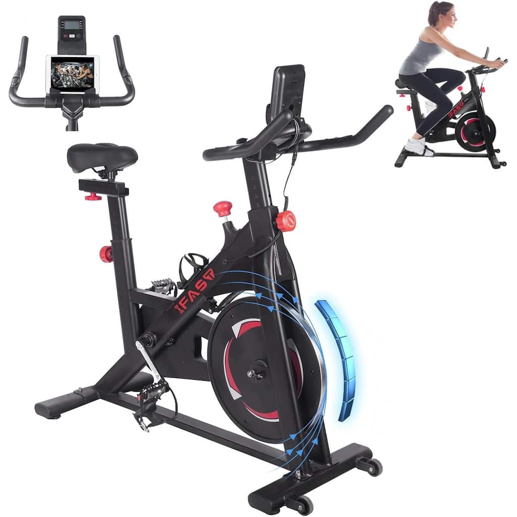 Stationary Bikes for Home Spin Indoor Exercise Bike with LCD Monitor and Comfortable Seat Cushion