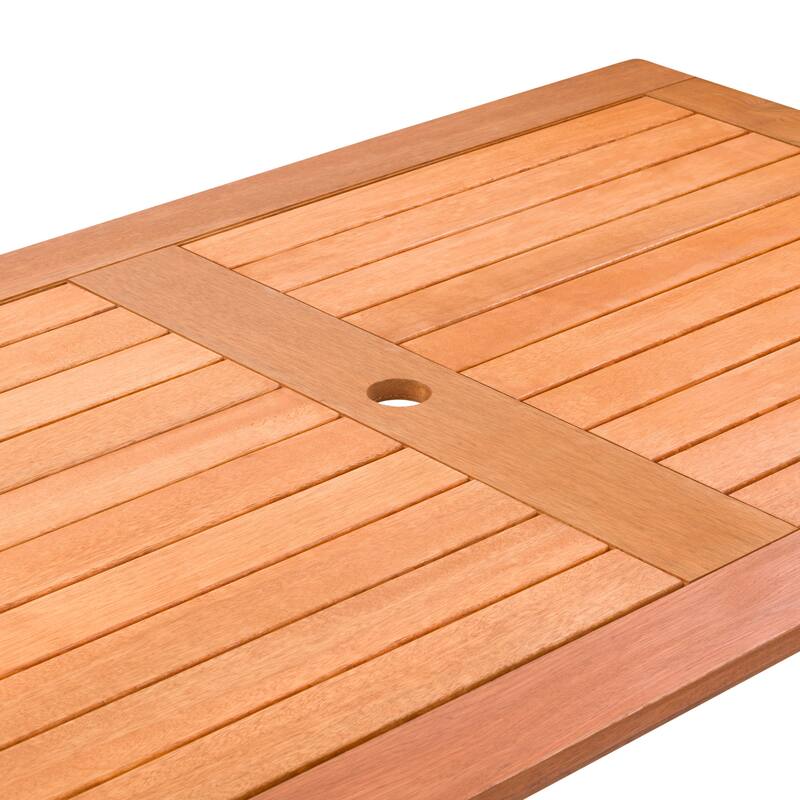 CorLiving Miramar Natural Hardwood Outdoor Dining Table - N/A