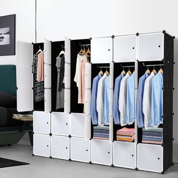Portable Wardrobe Closet Cube Storage Armoire Plastic Dresser