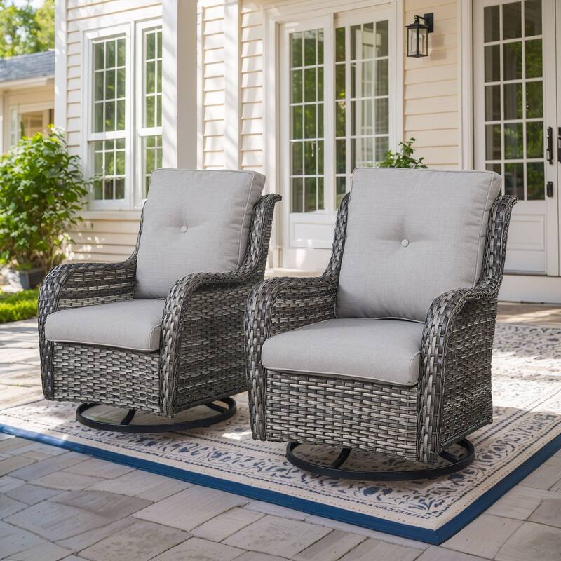 Pocassy Swivel Chairs Glider Chair with Cushion