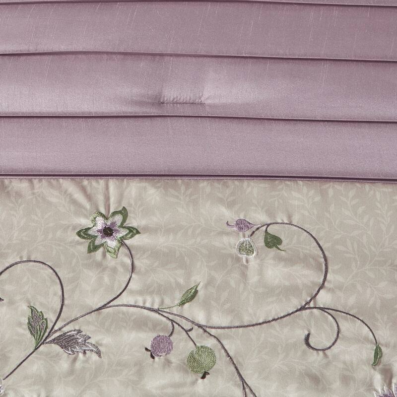 GDF Studio - Embroidered 7-Piece Comforter Set with Decorative Pillows