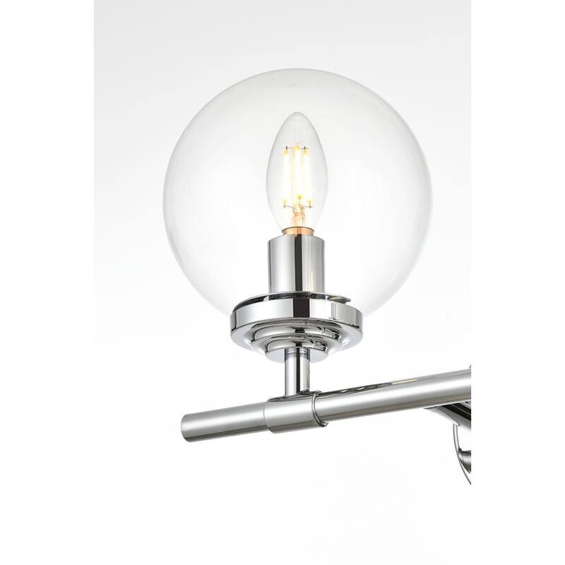 Inzo 1 Light Black and Clear Bath Sconce