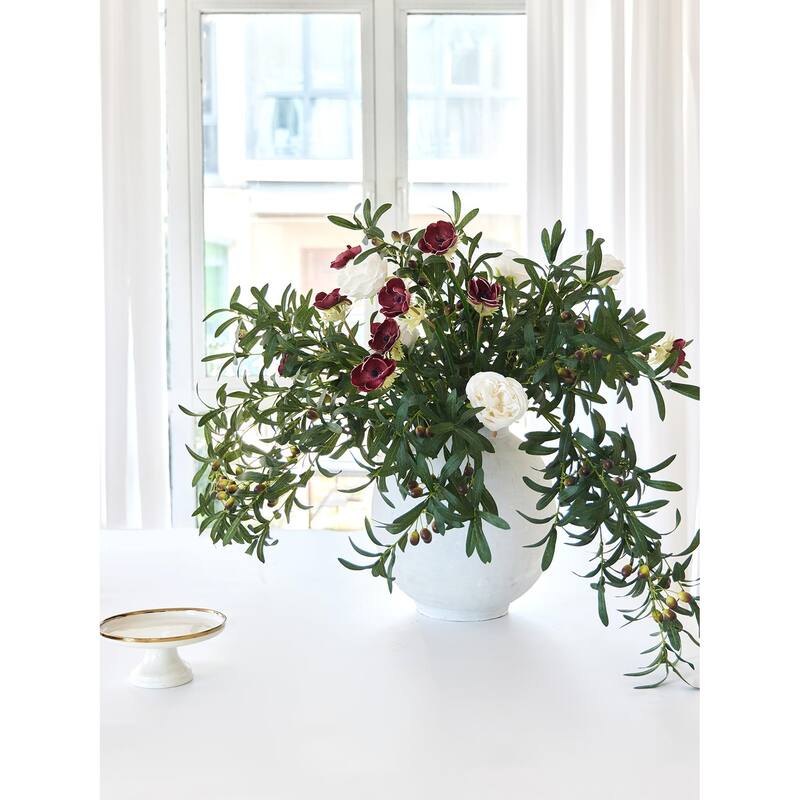 12pcs 40inch Fake Flowers Home Decor Faux Olive Branches for Vase Artificial Greenery Stems for Spring Wedding Table Centerpiece