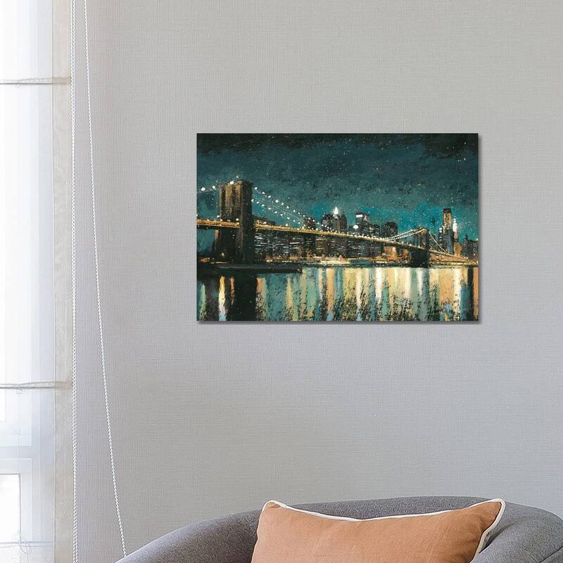 iCanvas "Bright City Lights II (Teal)" by James Wiens Canvas Print