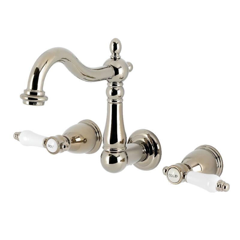 Kingston Brass Bel-Air Double-Handle Wall Mount Bathroom Faucet - Polished Nickel