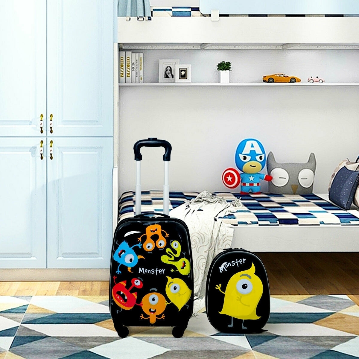2 Pieces 12 Inch 16 Inch Kids Luggage Set with Backpack and Suitcase for Travel 18 x 12 x 8.5 L x W x H Bed Bath Beyond 41048919