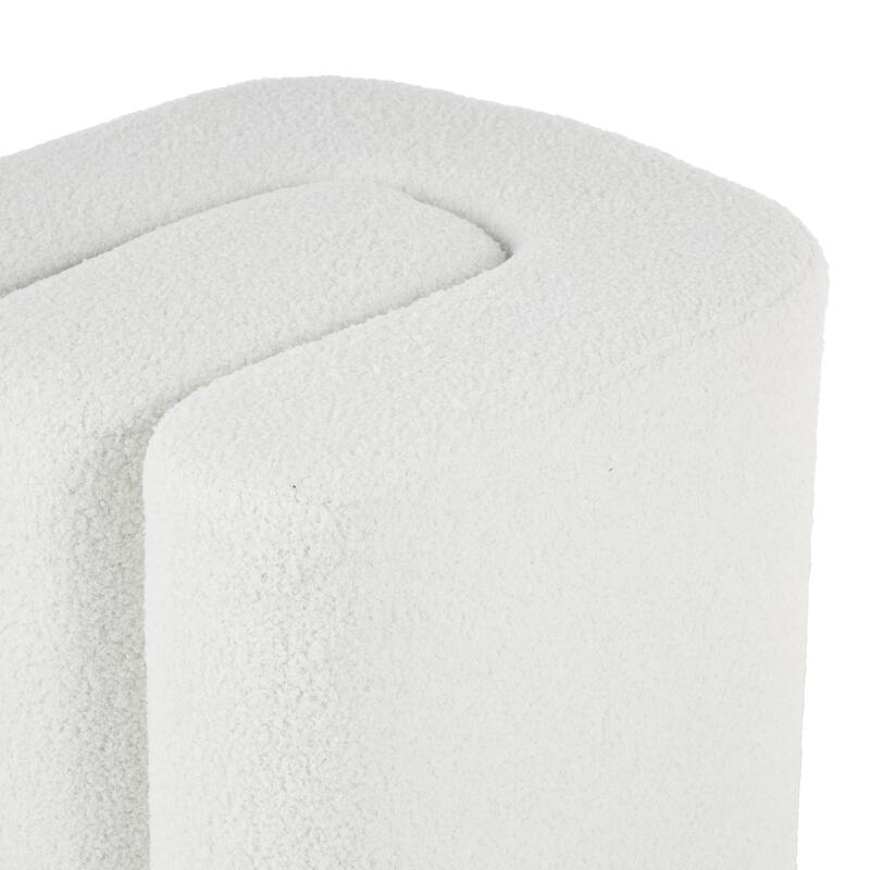 White, Gray or Copper Polyester W-Shaped Room Ottoman