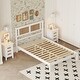 preview thumbnail 43 of 46, Queen Wooden Platform Bed Set with Rattan Headboard and Matching Nightstands