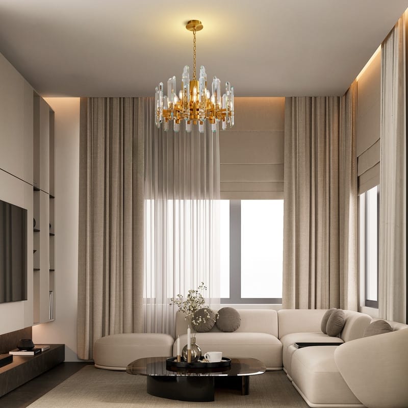KAYLA 54in Modern Luxury Crystal Chandelier Lighting - LED Ceiling Light Fixture