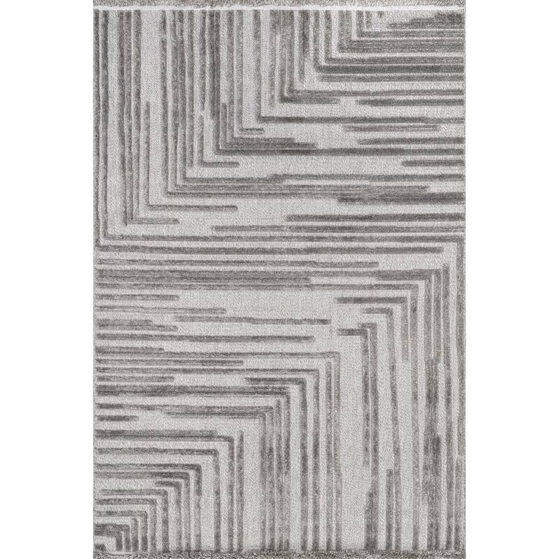 Nuloom Ziva Contemporary Abstract High-Low Fringe Area Rug