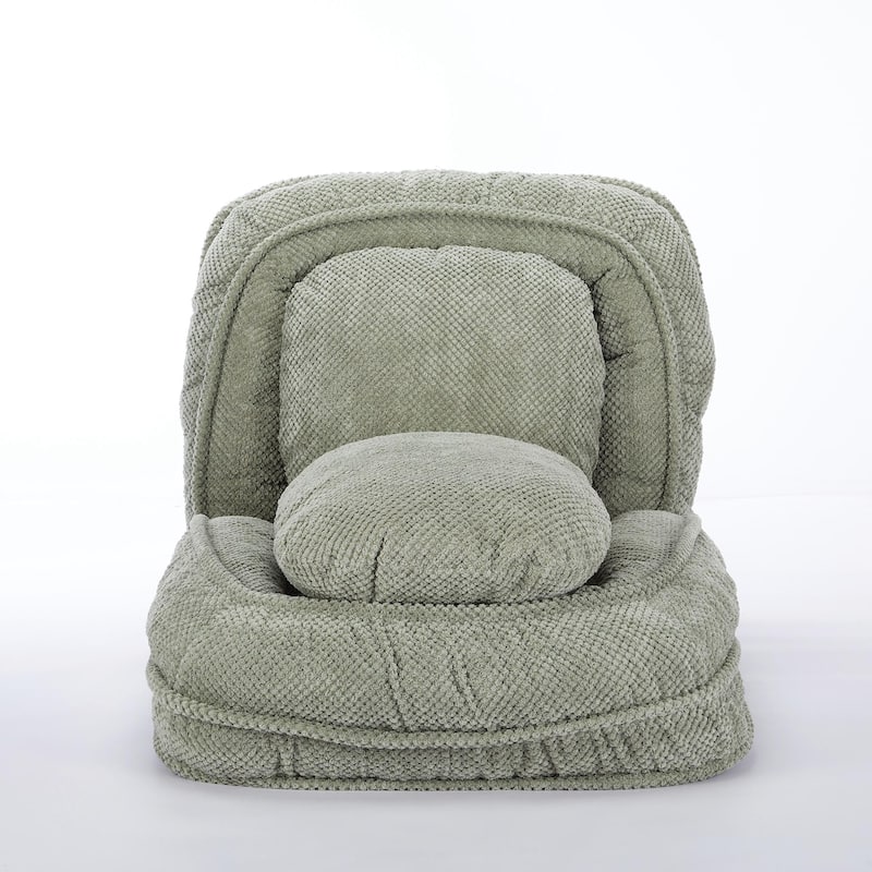 Green Modern 47.8" Upholstered 5 Adjustable Chaise Longue Chair with High-Back Cotton and Elastic Sponge
