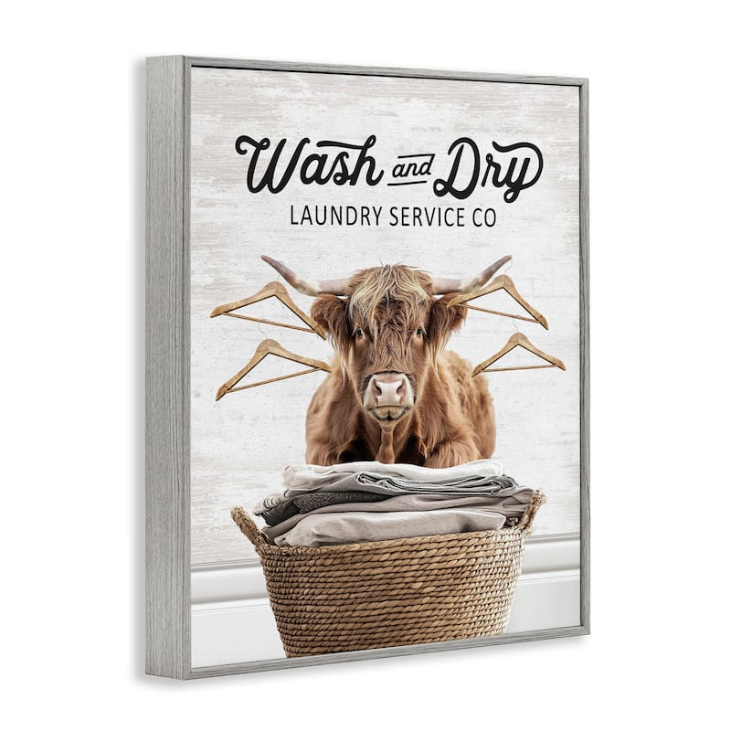 Stupell Wash & Dry Classic Cattle Framed Giclee Art Design By Lettered and Lined