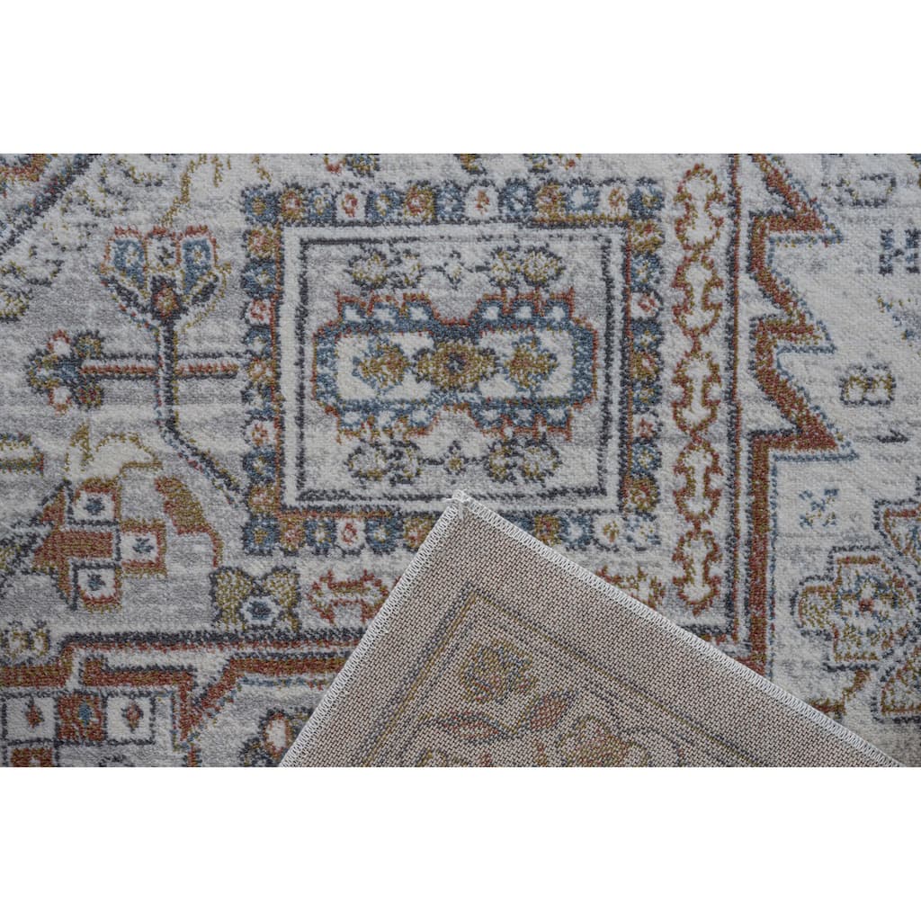 Eno Medora Blue, Ivory and Beige Viscose Area Rug - 2'3" x 12' Runner