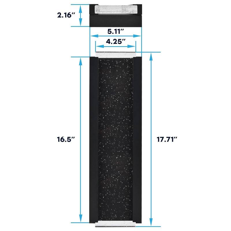 Luxrite LED 17" Bubble Glass Outdoor Wall Sconce, 3CCT 3000K-5000K, IP65, 12W, Aluminum, ETL 2-Pack - 3CCT (3000K/4000K/5000K)