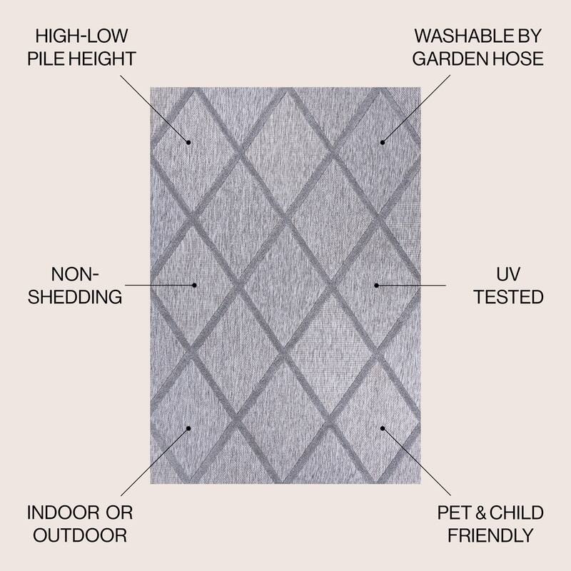 JONATHAN Y Talaia Diamond Trellis Indoor/Outdoor Area Rug