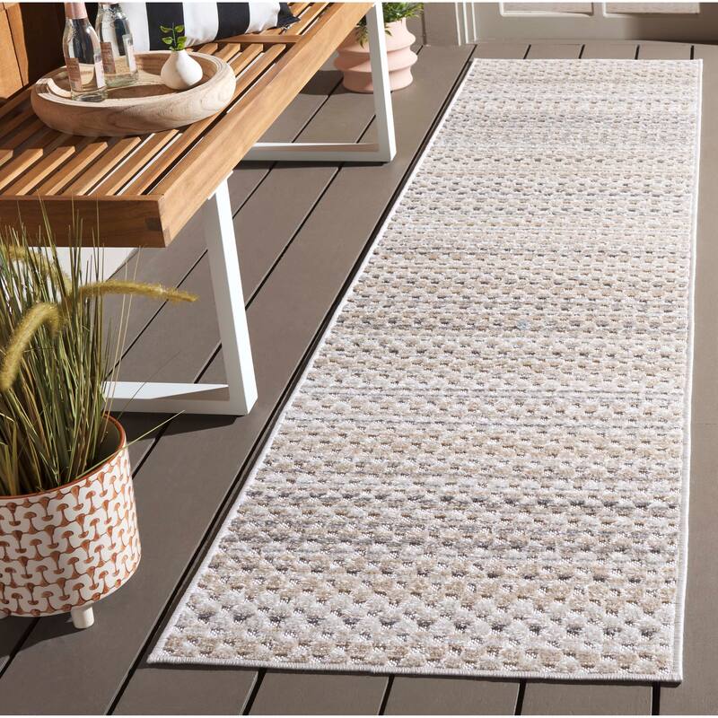 SAFAVIEH Stella Zheka Modern & Contemporary Rug - 2' x 8' Runner - Beige/Grey