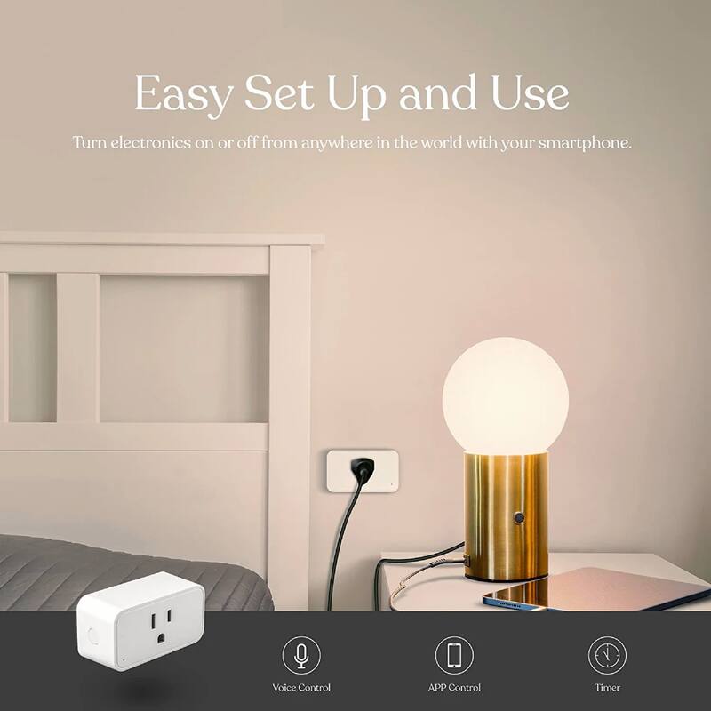 Brightech Smart Home 15 Amp 110-Volt Connection Type B Smart Plug Connector White (1-Pack)