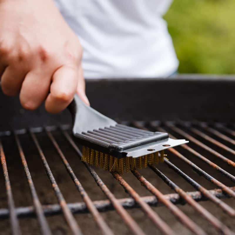 Chef Craft 9-inch Plastic Handle Short Grill Brush