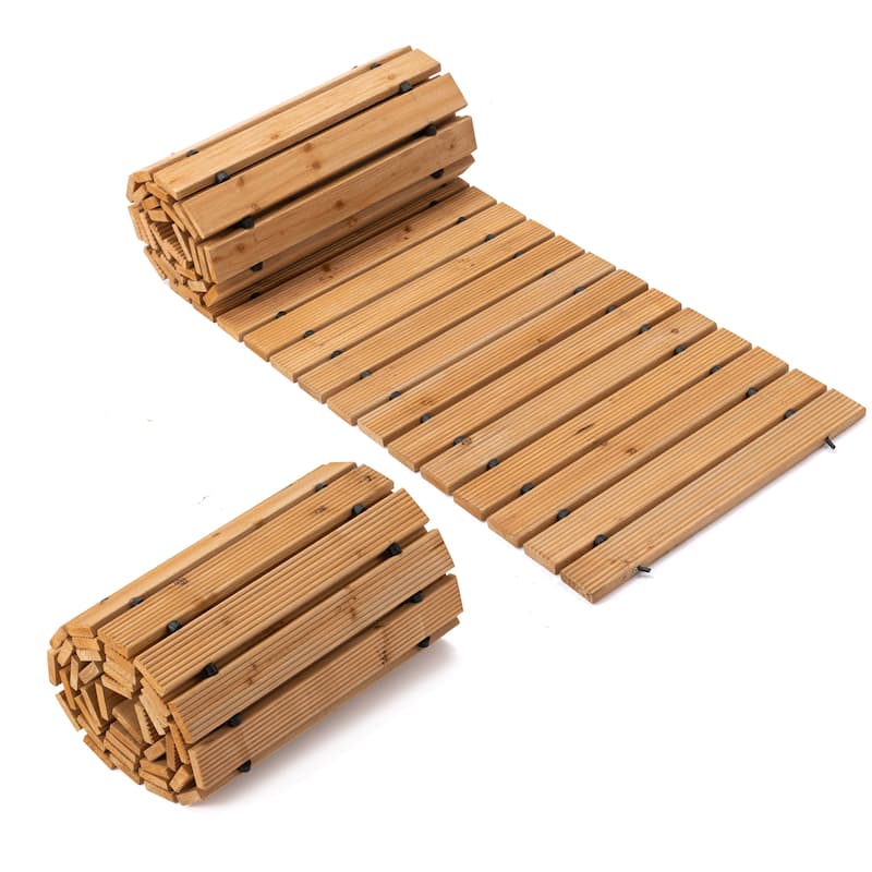 ​​COSIEST Roll-Out Cedar Garden Pathway with 6FT 8FT 12FT - Natural color - 12FT