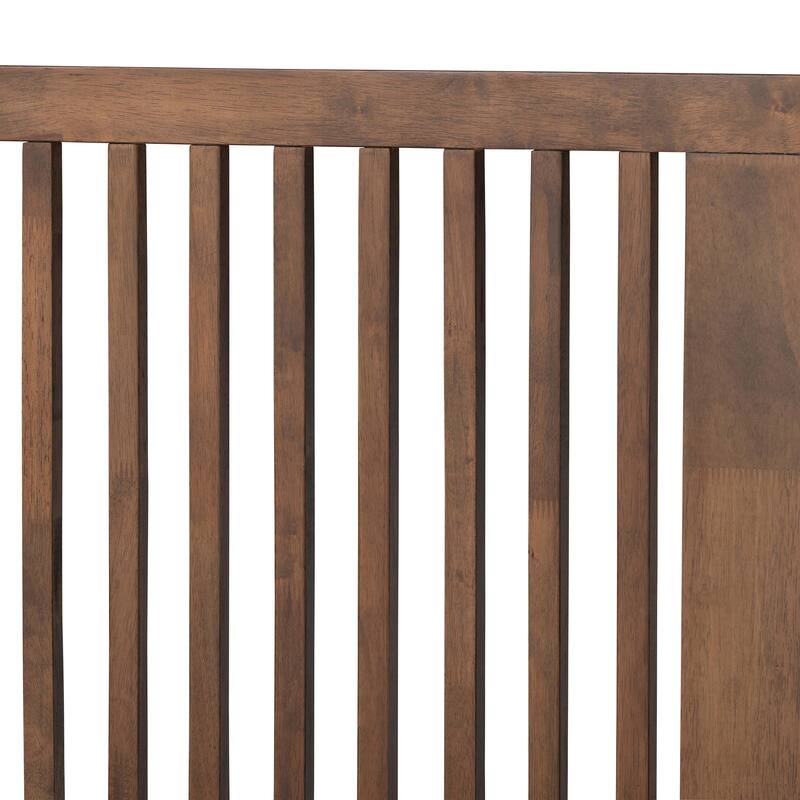 Kioshi Transitional Ash Walnut Finished Wood Platform Bed