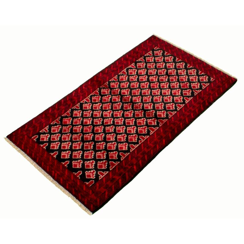 Hand-knotted Herati Red Wool Rug - 3'7 x 6'4/3'7" x 6'4"