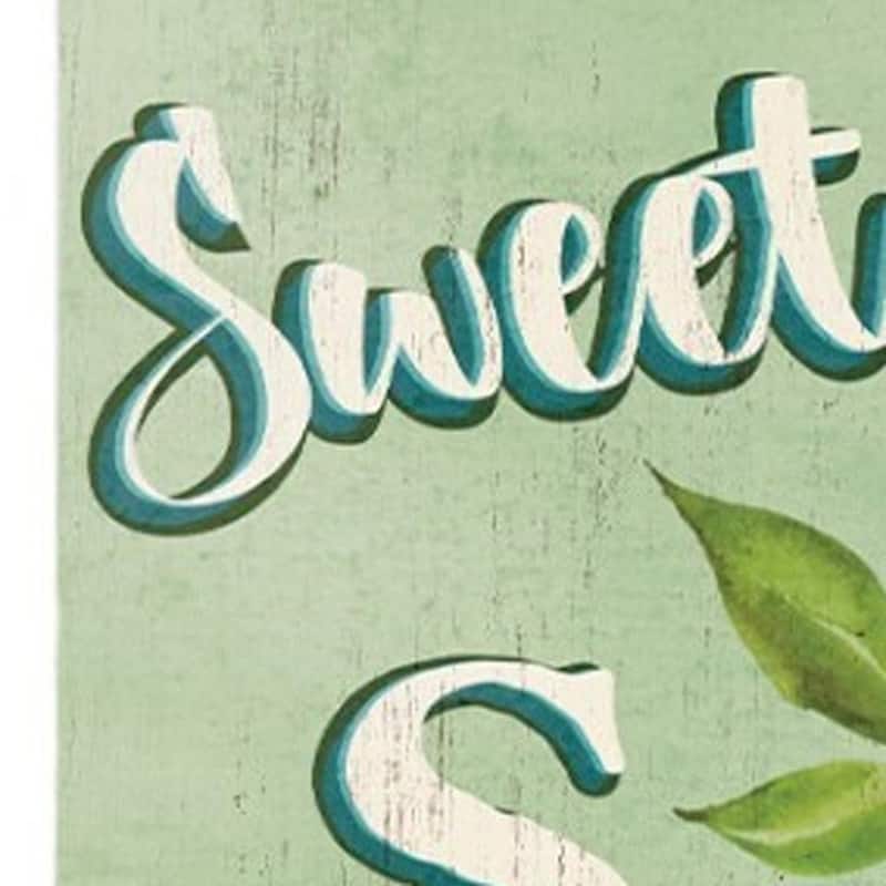 HomeRoots 36" Green And White Solid Wood Sweet Summer Porch Sign
