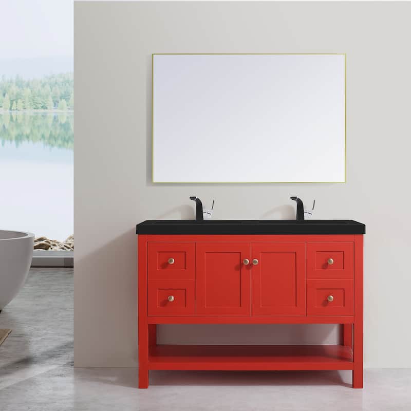 Winslow 48" Double Bathroom Vanity Set - Red