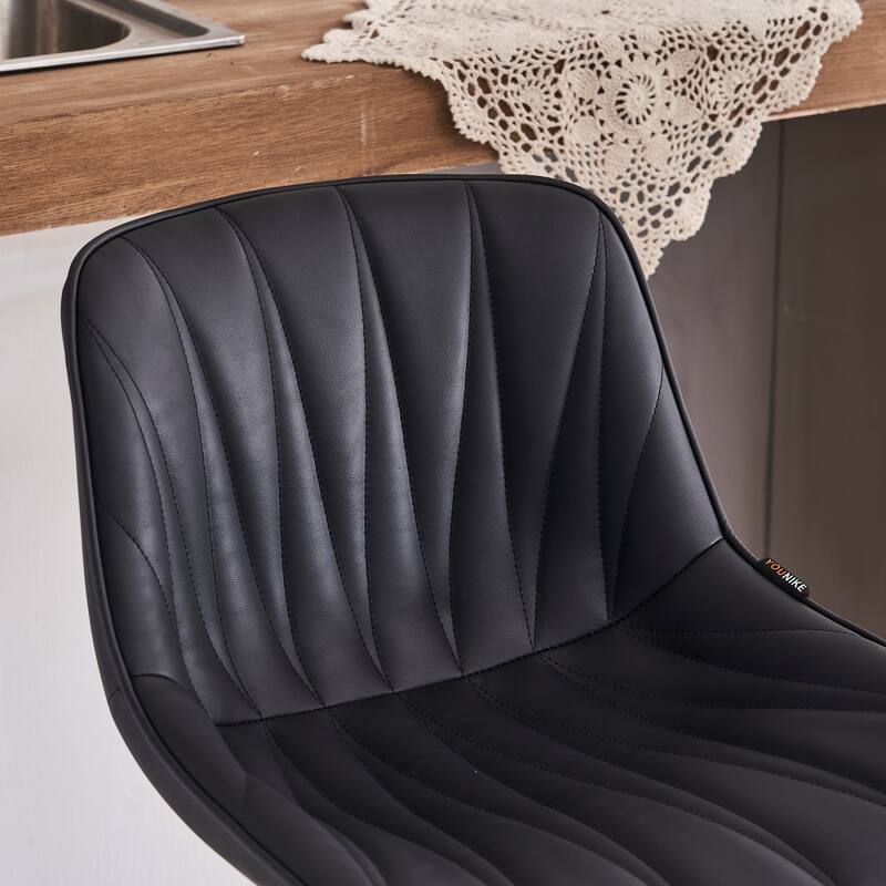 Swivel Upholstered Bar Stools Set of 2, Height Counter Stools