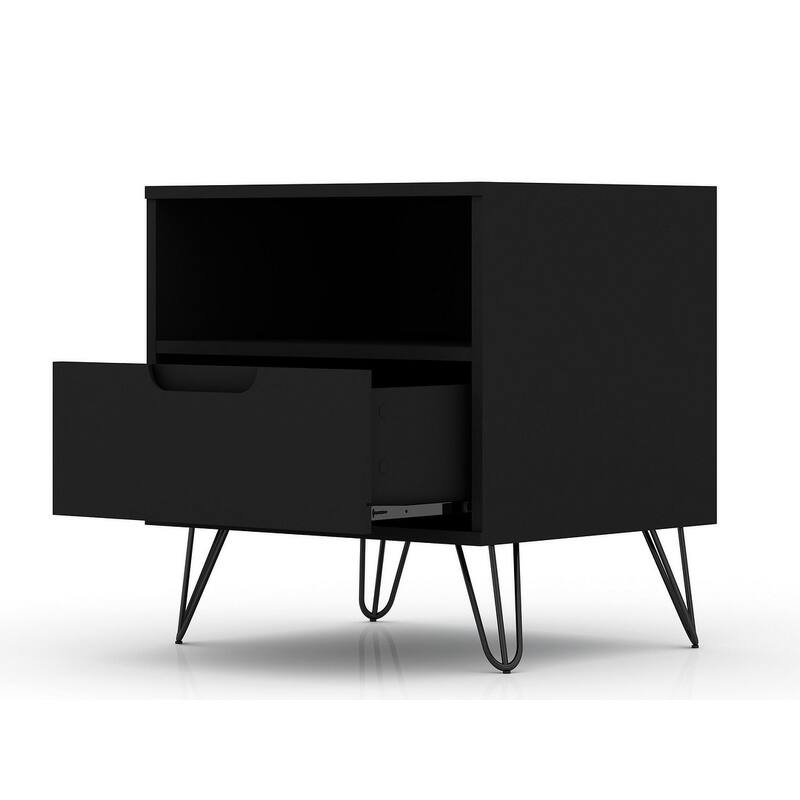Manhattan Comfort Rockefeller 1-Drawer Nightstand (Set of 2)