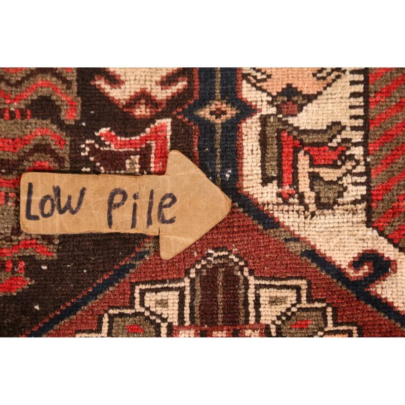 Hand Knotted Oriental 100% Wool Carpet Traditional Geometric Oranges & Rust Bakhtiari Runner Rug - 9' 6'' X 3' 4''