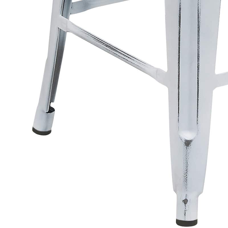 4 Pack 24" High Backless Distressed Metal Indoor-Outdoor Counter Height Stool