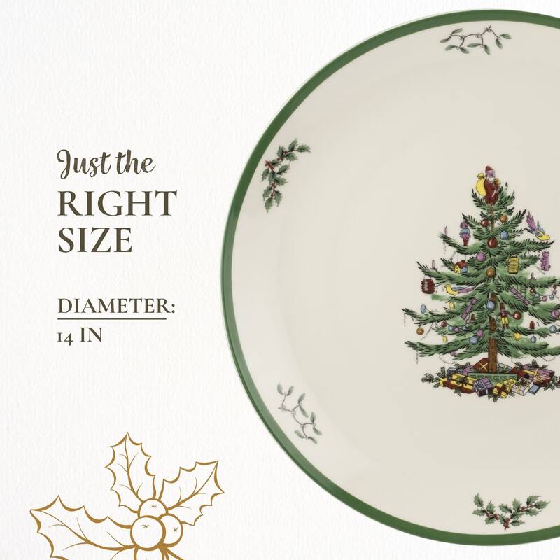Spode Christmas Tree Round Platter - 14" D