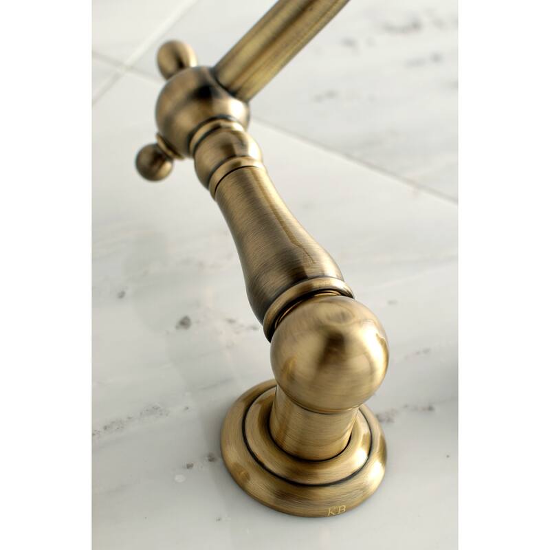 Heritage 3-Hole Wall Mount Roman Tub Faucet in Polished Brass