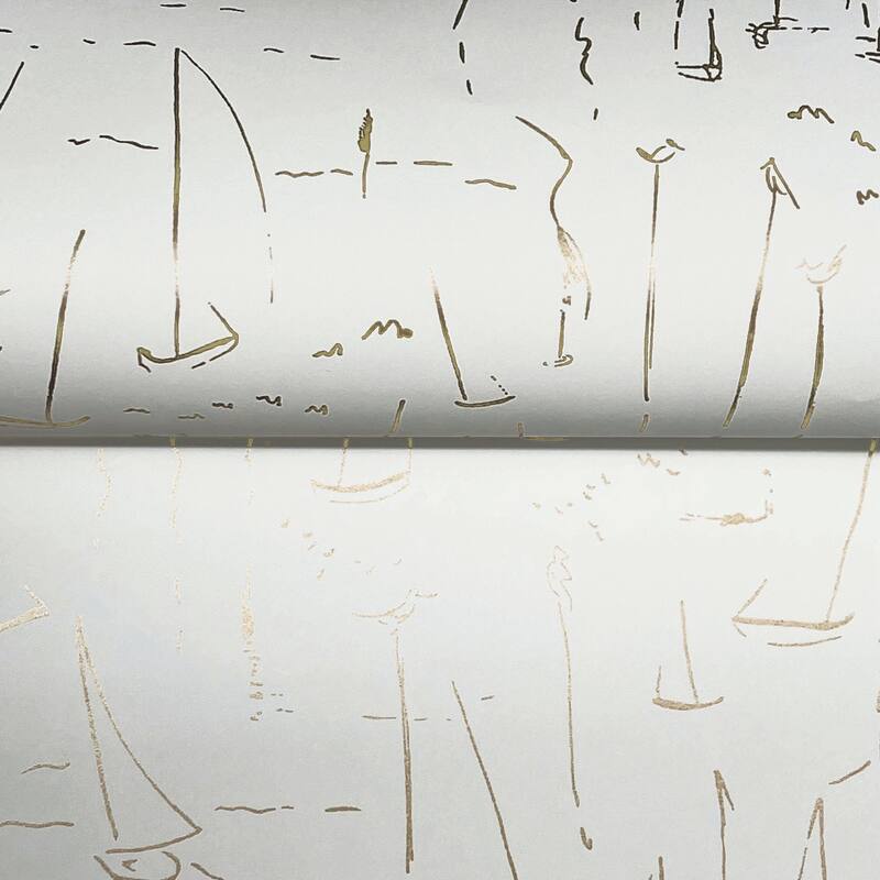 York Wallcoverings Vermillion Coast Gold Wallpaper
