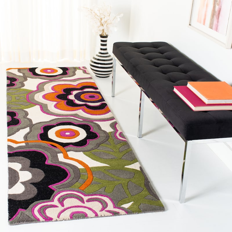 SAFAVIEH Handmade Soho Ashly Floral N.Z. Wool Rug - 2'6" x 8' Runner - Multi