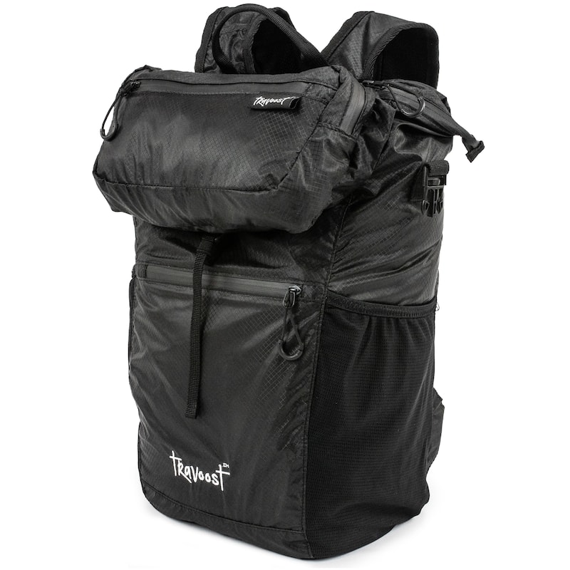 Ultima 22 Multipurpose Foldable Backpack with Detachable Hip Pack - Black