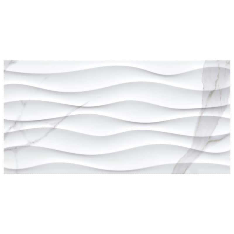 Ackland AKNPTLINCU12X24G-CA Linea - 12" x 24" Ceramic Wave Wall Tile -