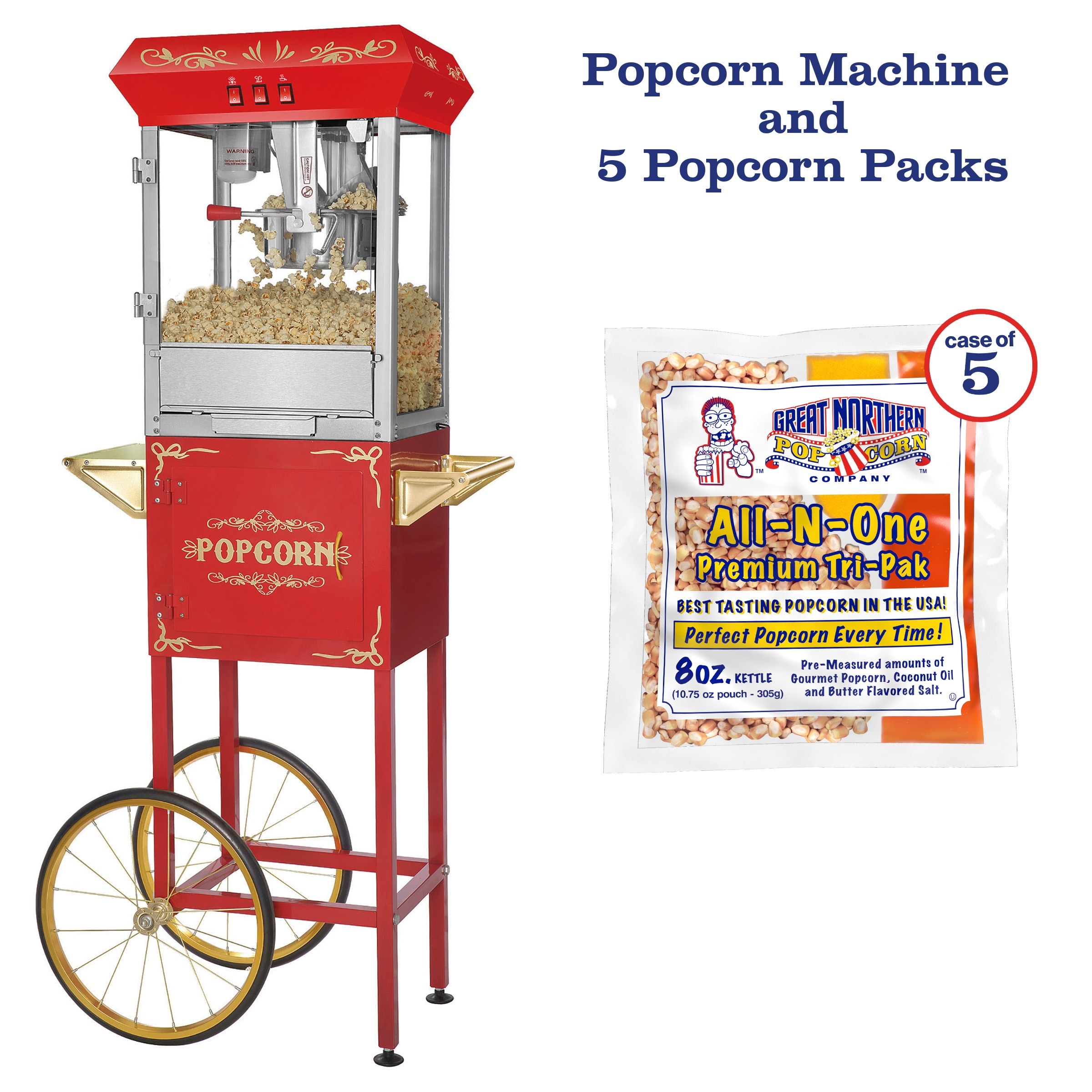 Great Northern Popcorn 16 Cups Oil Popcorn Machine, Black, Tabletop Retro Machine  Popcorn Popper in the Popcorn Machines department at