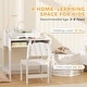 preview thumbnail 8 of 14, Qaba Kids Desk and Chair Set, Children Study Table with Storage and Shelves, Student Writing Desk, Natural Wood