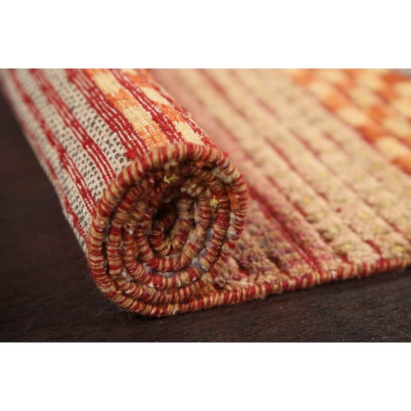 Striped Gabbeh Kashkoli Oriental Wool Area Rug Handmade Foyer Carpet - 3'3" x 4'9"