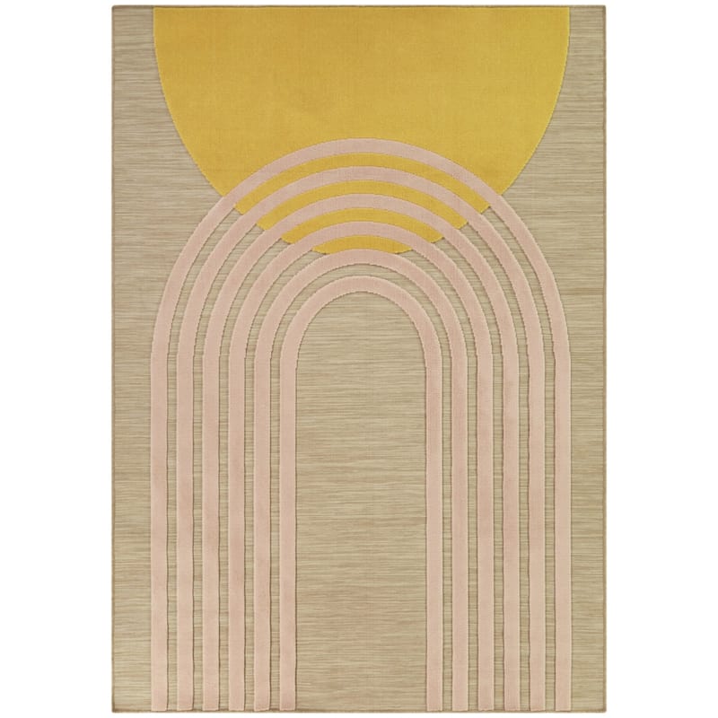 Campion Modern Geometric Indoor/Outdoor Area Rug - 5'3" x 7' - Saffron