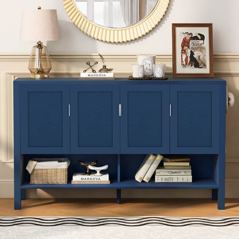 Abrail 4 Doors Storage Sideboard with Open Shelf and Adjustable Shelves